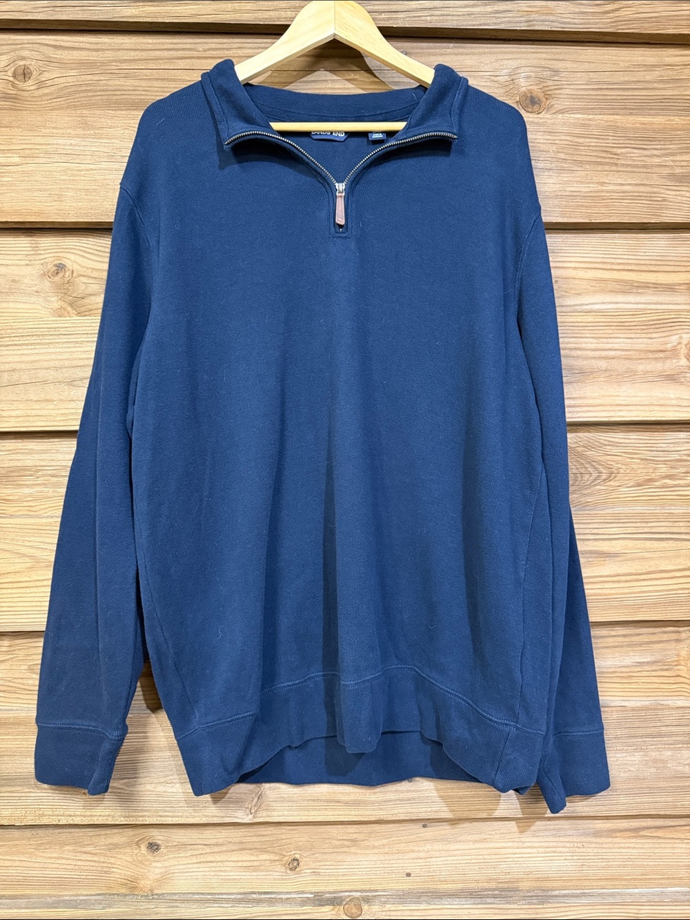 Lands' End Men's Navy Quarter-Zip Pullover